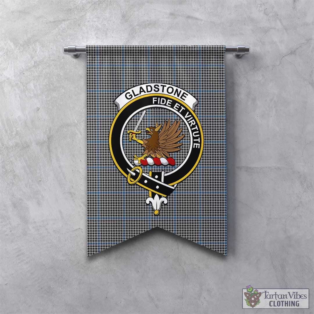 Tartan Vibes Clothing Gladstone Tartan Gonfalon, Tartan Banner with Family Crest