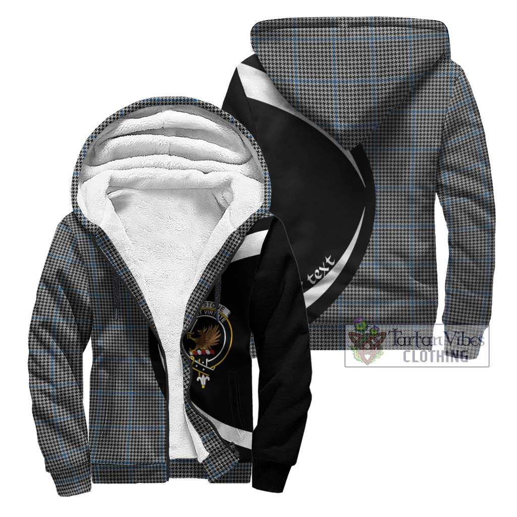 Gladstone Tartan Sherpa Hoodie with Family Crest Circle Style Unisex - Tartan Vibes Clothing