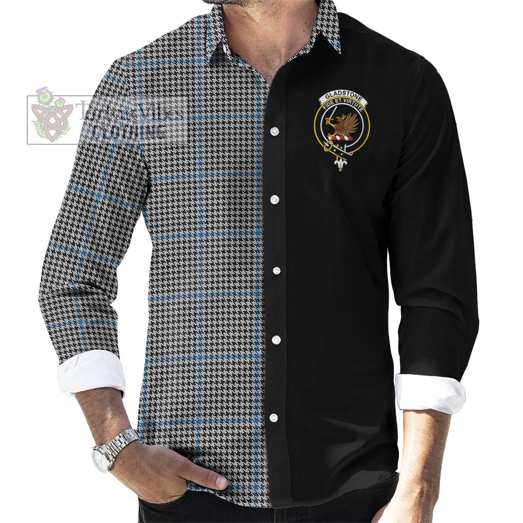 Gladstone Tartan Long Sleeve Button Shirt with Family Crest and Half Of Me Style - Tartanvibesclothing Shop