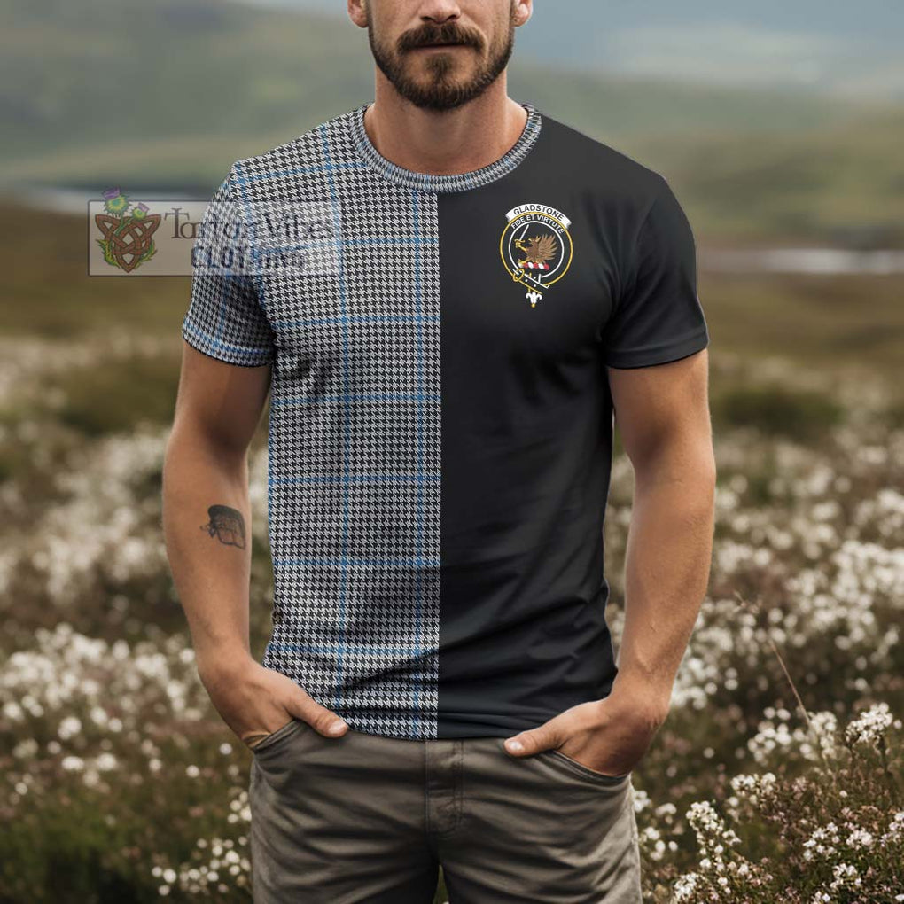 Gladstone Tartan T-Shirt with Family Crest and Half Of Me Style - Tartanvibesclothing Shop