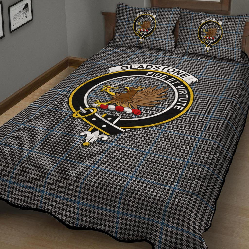 Gladstone Tartan Quilt Bed Set with Family Crest - Tartanvibesclothing