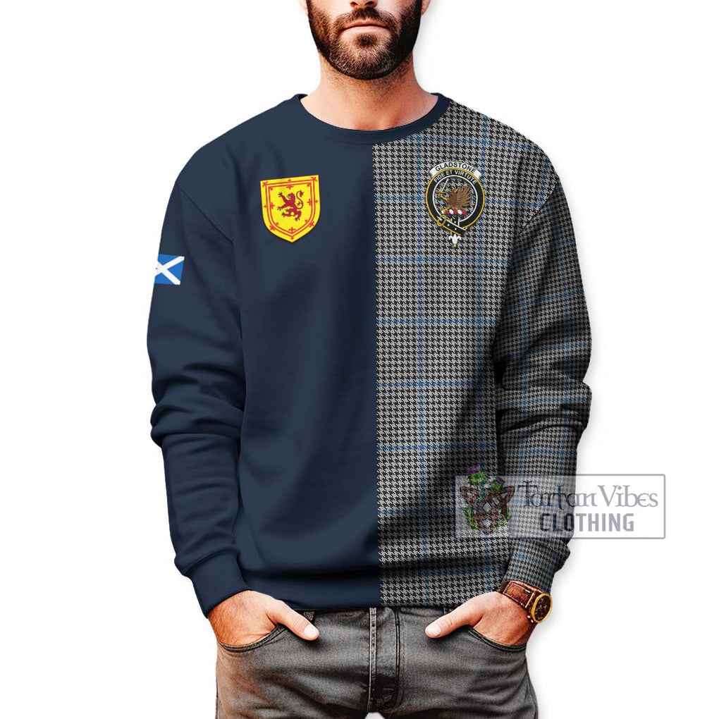 Tartan Vibes Clothing Gladstone Tartan Sweatshirt with Scottish Lion Royal Arm Half Style