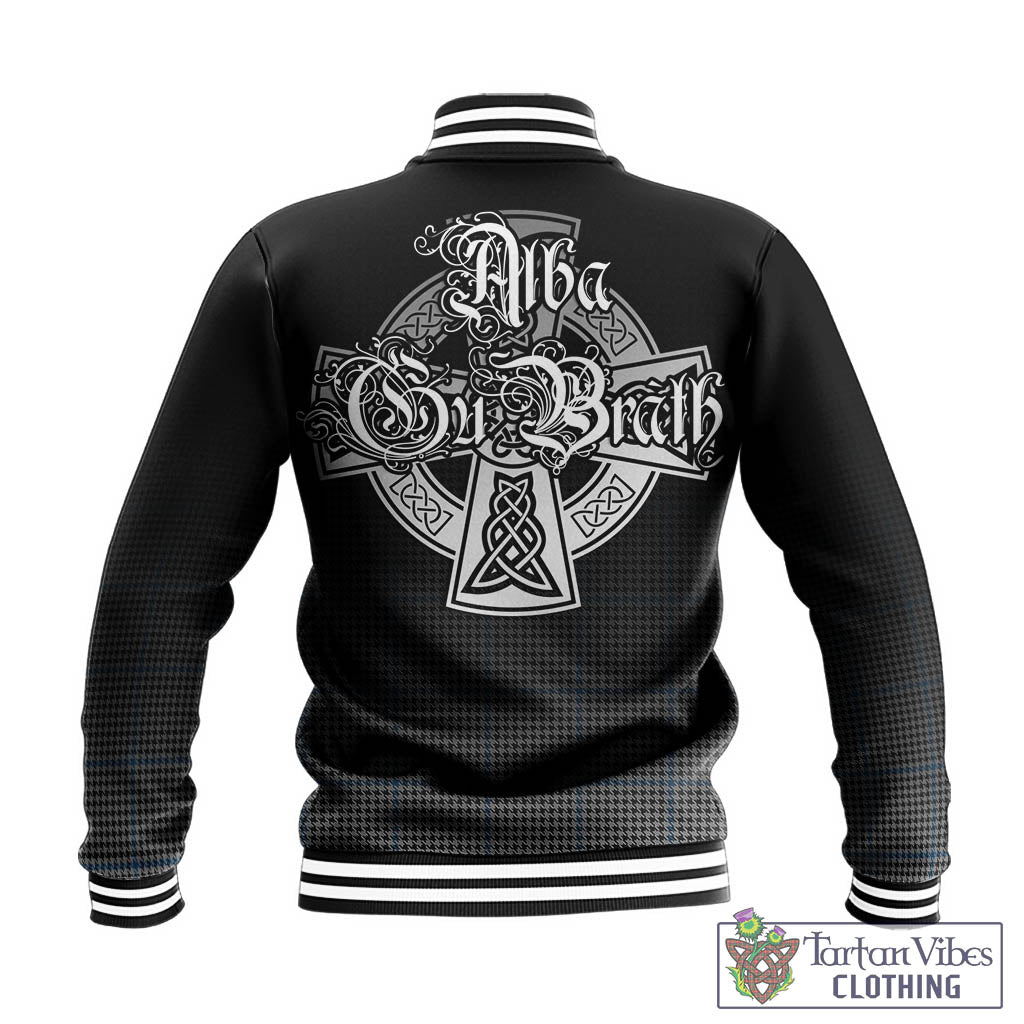 Tartan Vibes Clothing Gladstone Tartan Baseball Jacket Featuring Alba Gu Brath Family Crest Celtic Inspired