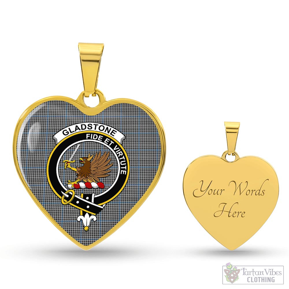 Tartan Vibes Clothing Gladstone Tartan Heart Necklace with Family Crest