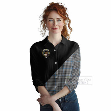 Gladstone (Gladstanes) Tartan Women's Casual Shirt with Family Crest and Military Logo Style