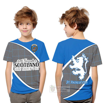 Gladstone (Gladstanes) Family Crest Tartan Kid T-Shirt Celebrate Saint Andrew's Day in Style