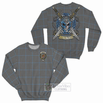 Gladstone (Gladstanes) Tartan Sweatshirt with Family Crest Celtic Skull Style