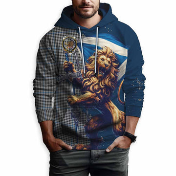 Gladstone (Gladstanes) Tartan Family Crest Hoodie with Scottish Majestic Lion