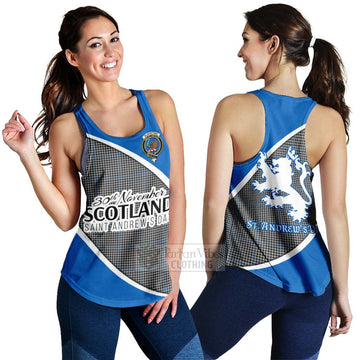 Gladstone (Gladstanes) Family Crest Tartan Women's Racerback Tanks Celebrate Saint Andrew's Day in Style