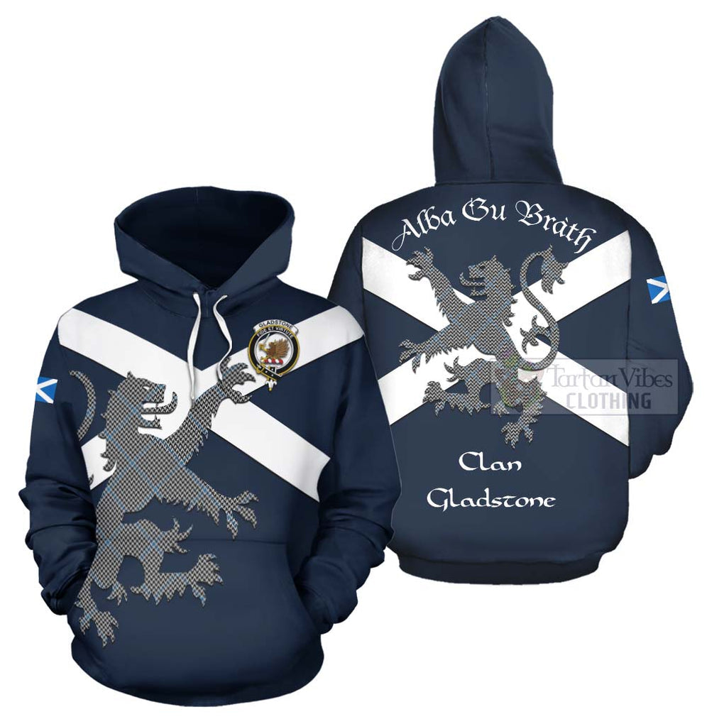 Tartan Vibes Clothing Gladstone (Gladstanes) Tartan Lion Rampant Hoodie – Proudly Display Your Heritage with Alba Gu Brath and Clan Name