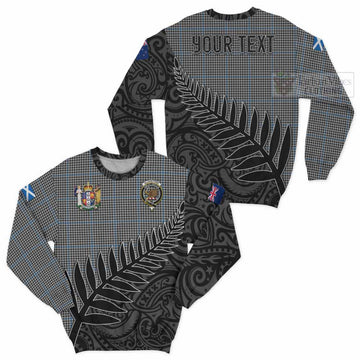 Gladstone (Gladstanes) Crest Tartan Sweatshirt with New Zealand Silver Fern Half Style