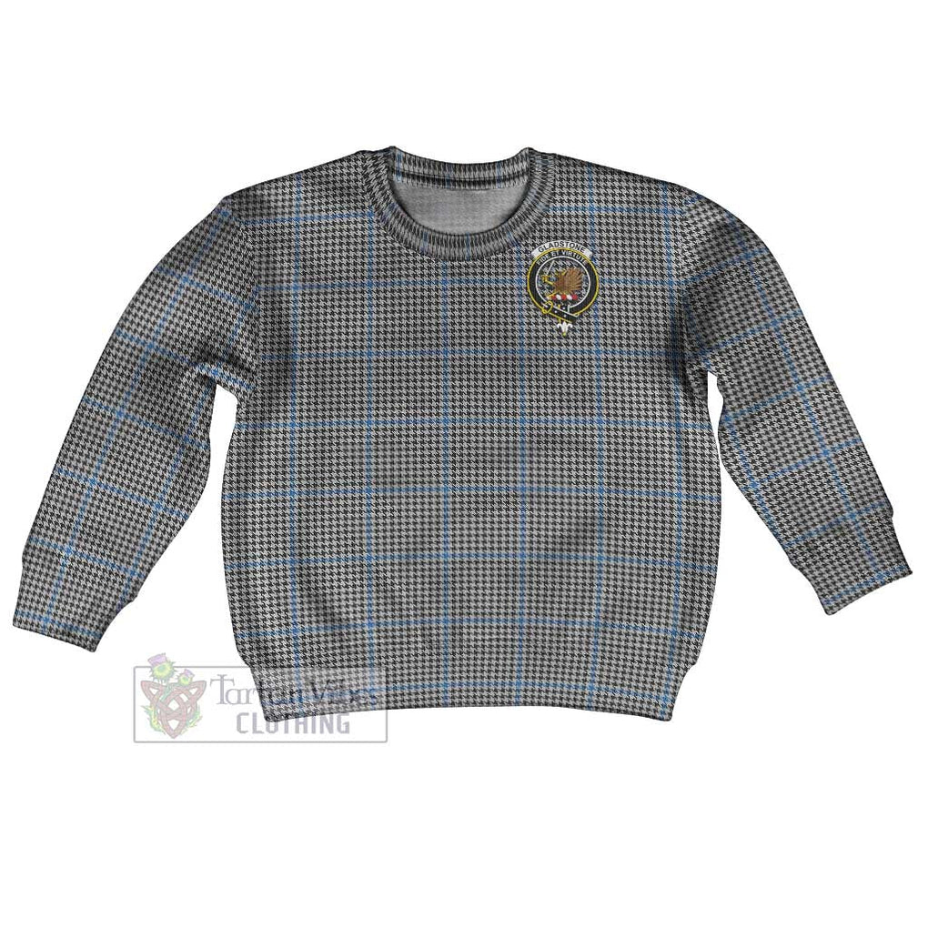 Tartan Vibes Clothing Gladstone (Gladstanes) Tartan Kid Ugly Sweater with Family Crest