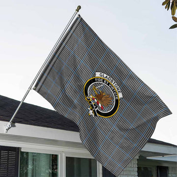 Gladstone (Gladstanes) Tartan House Flag with Family Crest