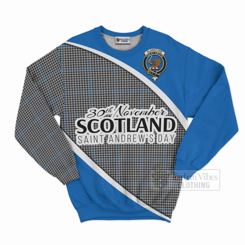 Tartan Vibes Clothing Gladstone (Gladstanes) Family Crest Tartan Sweatshirt Celebrate Saint Andrew's Day in Style