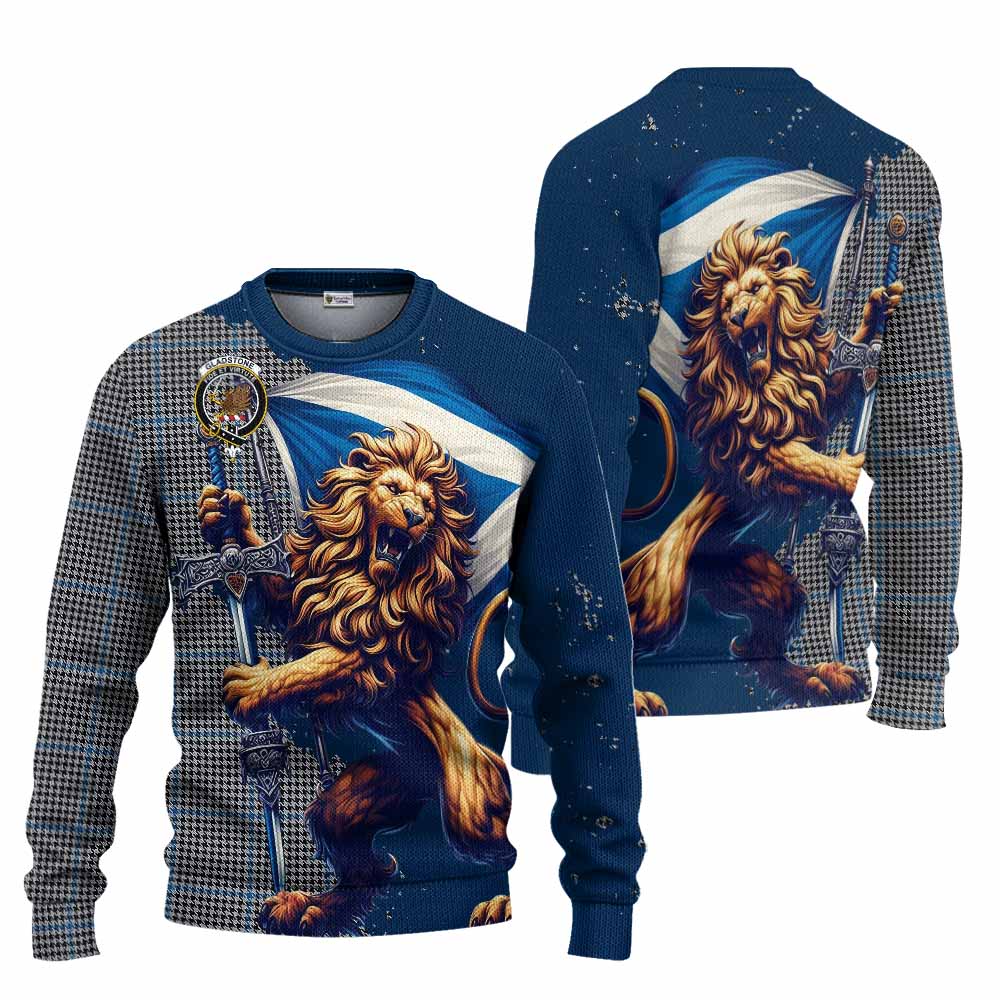 Gladstone (Gladstanes) Tartan Family Crest Knitted Sweater with Scottish Majestic Lion Unisex - Tartan Vibes Clothing