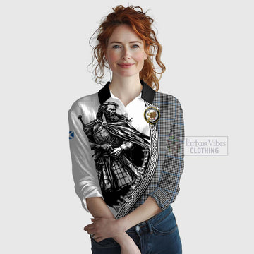 Gladstone (Gladstanes) Tartan Clan Crest Women's Casual Shirt with Highlander Warrior Celtic Style