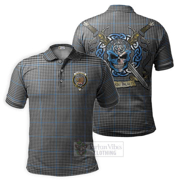 Gladstone (Gladstanes) Tartan Polo Shirt with Family Crest Celtic Skull Style