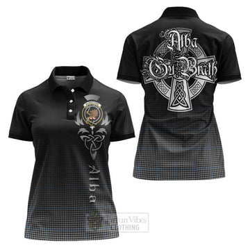 Gladstone (Gladstanes) Tartan Women's Polo Shirt Featuring Alba Gu Brath Family Crest Celtic Inspired