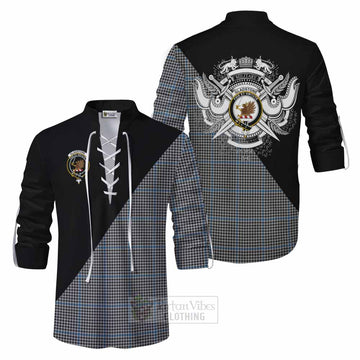 Gladstone (Gladstanes) Tartan Ghillie Kilt Shirt with Family Crest and Military Logo Style