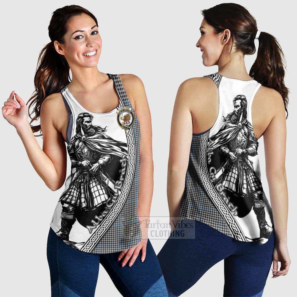 Tartan Vibes Clothing Gladstone (Gladstanes) Tartan Clan Crest Women's Racerback Tanks with Highlander Warrior Celtic Style