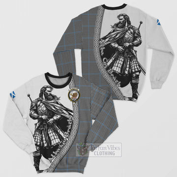 Gladstone (Gladstanes) Tartan Clan Crest Sweatshirt with Highlander Warrior Celtic Style