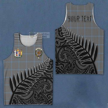 Gladstone (Gladstanes) Crest Tartan Men's Tank Top with New Zealand Silver Fern Half Style