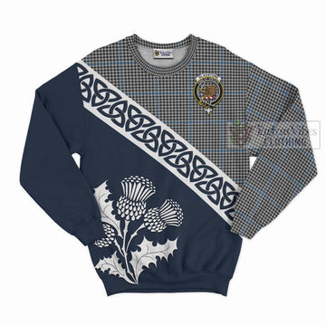 Gladstone (Gladstanes) Tartan Sweatshirt Featuring Thistle and Scotland Map