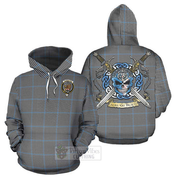 Gladstone (Gladstanes) Tartan Hoodie with Family Crest Celtic Skull Style