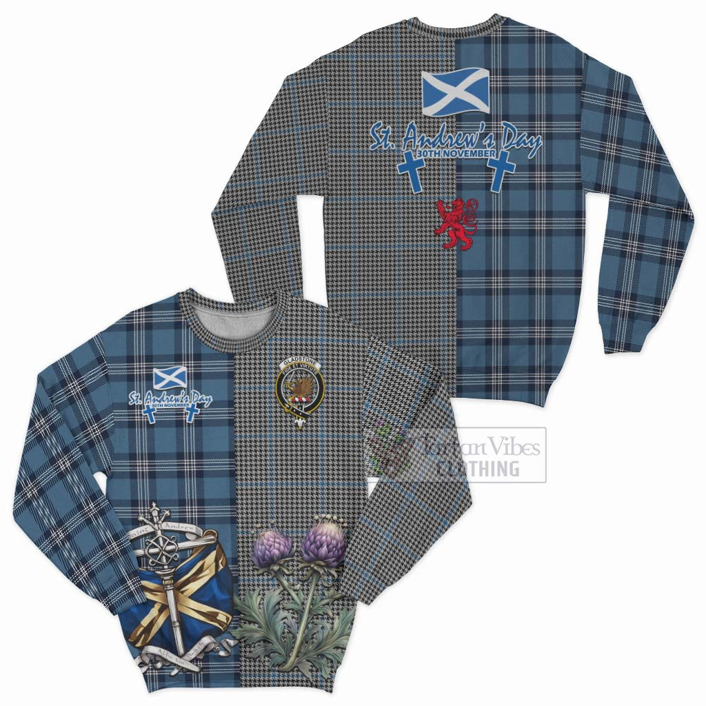 Tartan Vibes Clothing Gladstone (Gladstanes) Tartan Sweatshirt Happy St. Andrew's Day Half Tartan Style