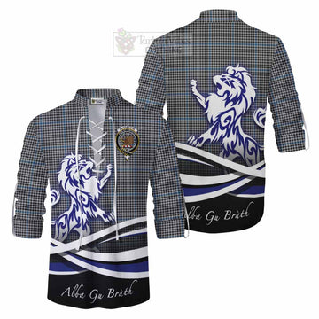 Gladstone (Gladstanes) Tartan Ghillie Kilt Shirt with Alba Gu Brath Regal Lion Emblem