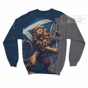 Gladstone (Gladstanes) Tartan Family Crest Sweatshirt with Scottish Majestic Lion