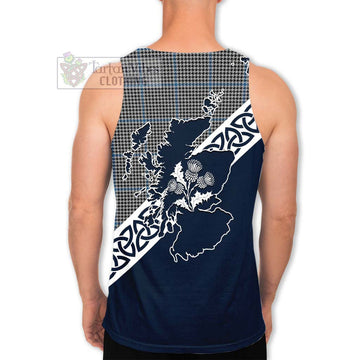 Gladstone (Gladstanes) Tartan Men's Tank Top Featuring Thistle and Scotland Map