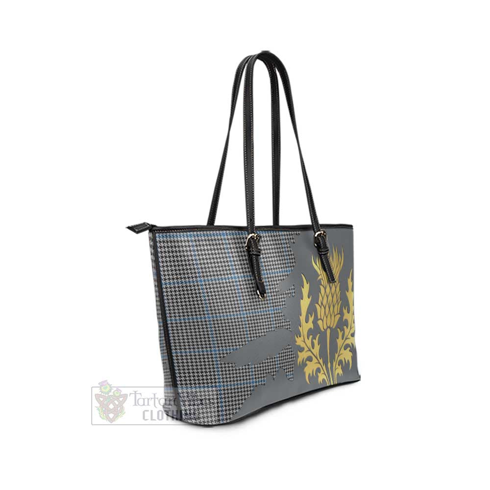 Gladstone (Gladstanes) Tartan Leather Tote Bag Gold Thistle Style - Tartan Vibes Clothing