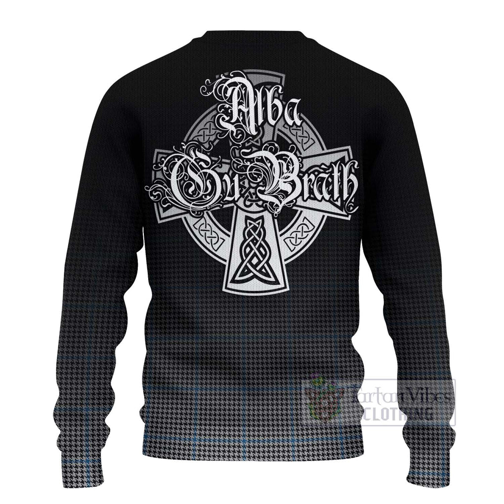 Tartan Vibes Clothing Gladstone (Gladstanes) Tartan Knitted Sweater Featuring Alba Gu Brath Family Crest Celtic Inspired