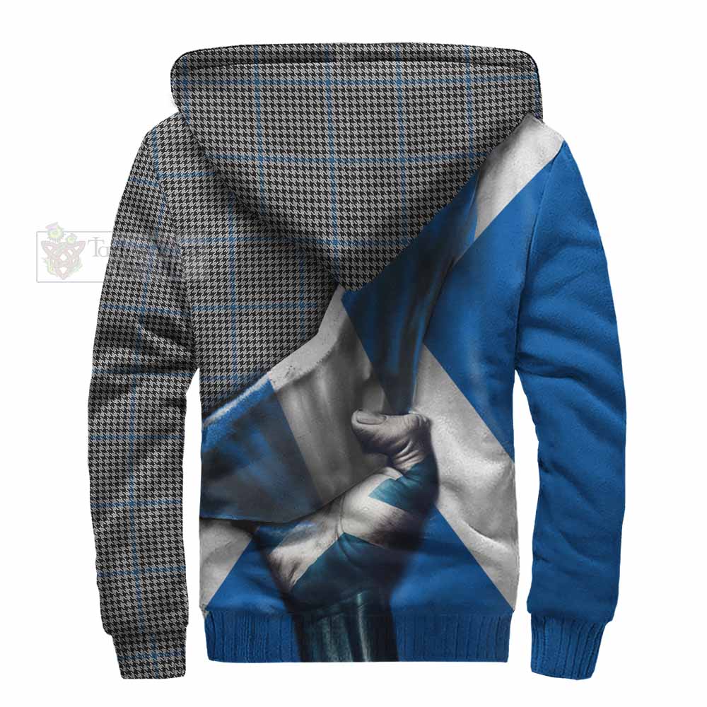 Tartan Vibes Clothing Gladstone (Gladstanes) Tartan Sherpa Hoodie with Family Crest Scotland Patriotic Style