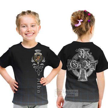 Gladstone (Gladstanes) Tartan Kid T-Shirt Featuring Alba Gu Brath Family Crest Celtic Inspired