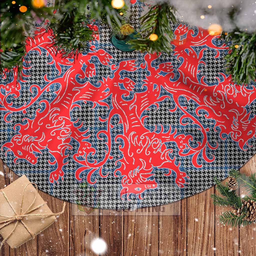 Tartan Vibes Clothing Gladstone (Gladstanes) Tartan Christmas Tree Skirt Lion Rampant Style