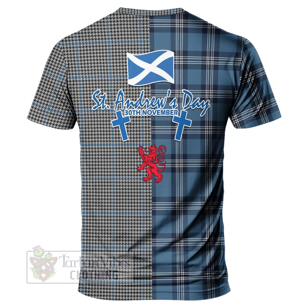 Tartan Vibes Clothing Gladstone (Gladstanes) Tartan T-Shirt Happy St. Andrew's Day Half Tartan Style