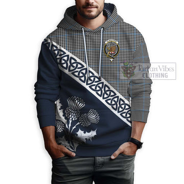 Gladstone (Gladstanes) Tartan Hoodie Featuring Thistle and Scotland Map