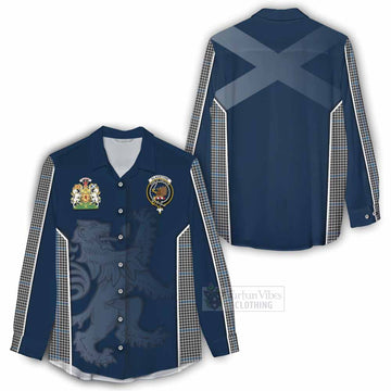 Gladstone (Gladstanes) Tartan Women's Casual Shirt with Family Crest and Lion Rampant Vibes Sport Style