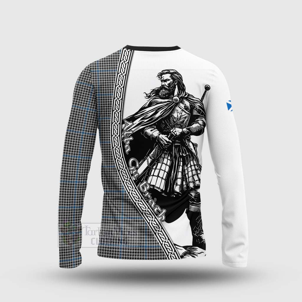 Tartan Vibes Clothing Gladstone (Gladstanes) Tartan Clan Crest Long Sleeve T-Shirt with Highlander Warrior Celtic Style