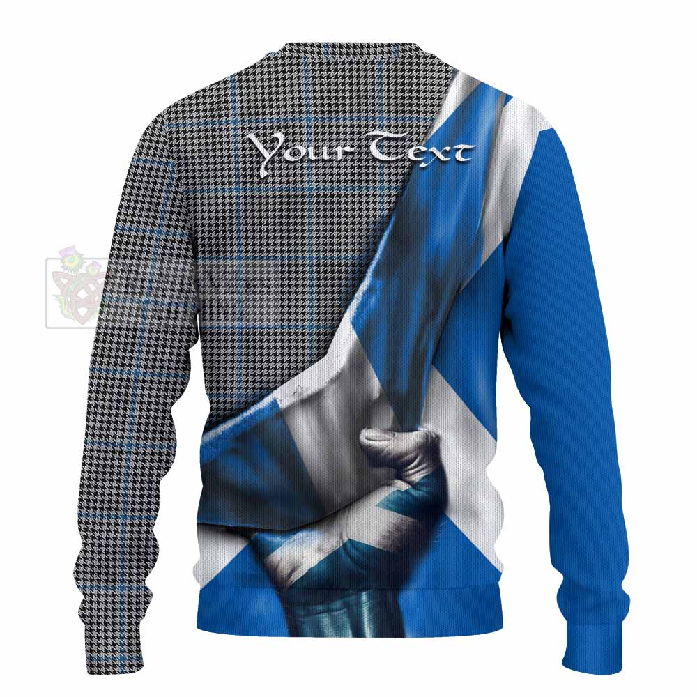 Tartan Vibes Clothing Gladstone (Gladstanes) Tartan Knitted Sweater with Family Crest Scotland Patriotic Style