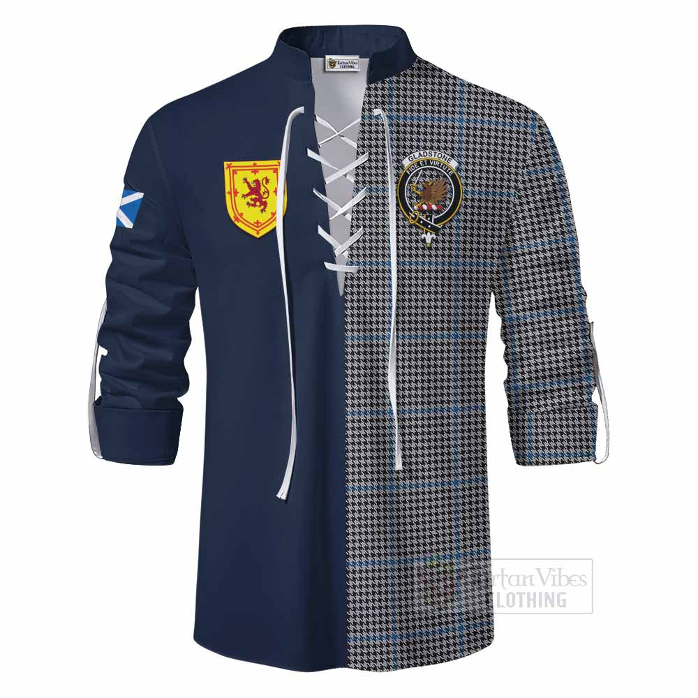 Gladstone (Gladstanes) Tartan Ghillie Kilt Shirt Alba with Scottish Lion Royal Arm Half Style