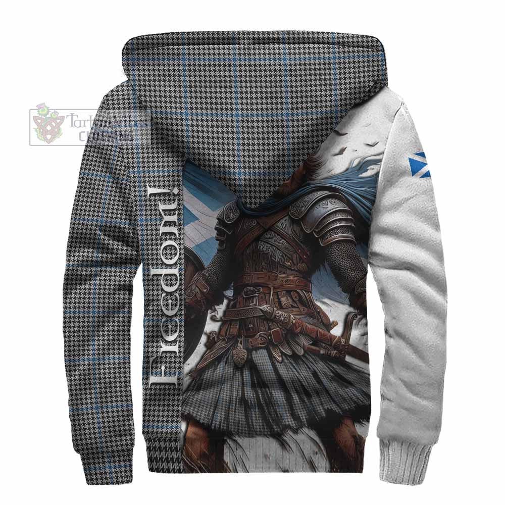 Tartan Vibes Clothing Gladstone (Gladstanes) Crest Tartan Sherpa Hoodie Inspired by the Freedom of Scottish Warrior