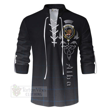 Gladstone (Gladstanes) Tartan Ghillie Kilt Shirt Featuring Alba Gu Brath Family Crest Celtic Inspired