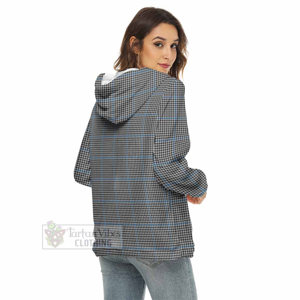 Tartan Vibes Clothing Gladstone (Gladstanes) Tartan Women's Borg  Half Zip Fleece Hoodie