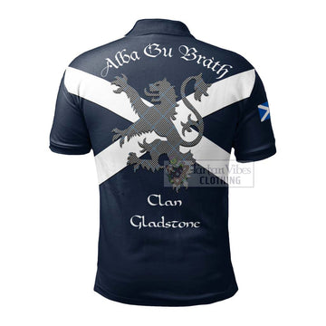 Gladstone (Gladstanes) Tartan Lion Rampant Polo Shirt Proudly Display Your Heritage with Alba Gu Brath and Clan Name