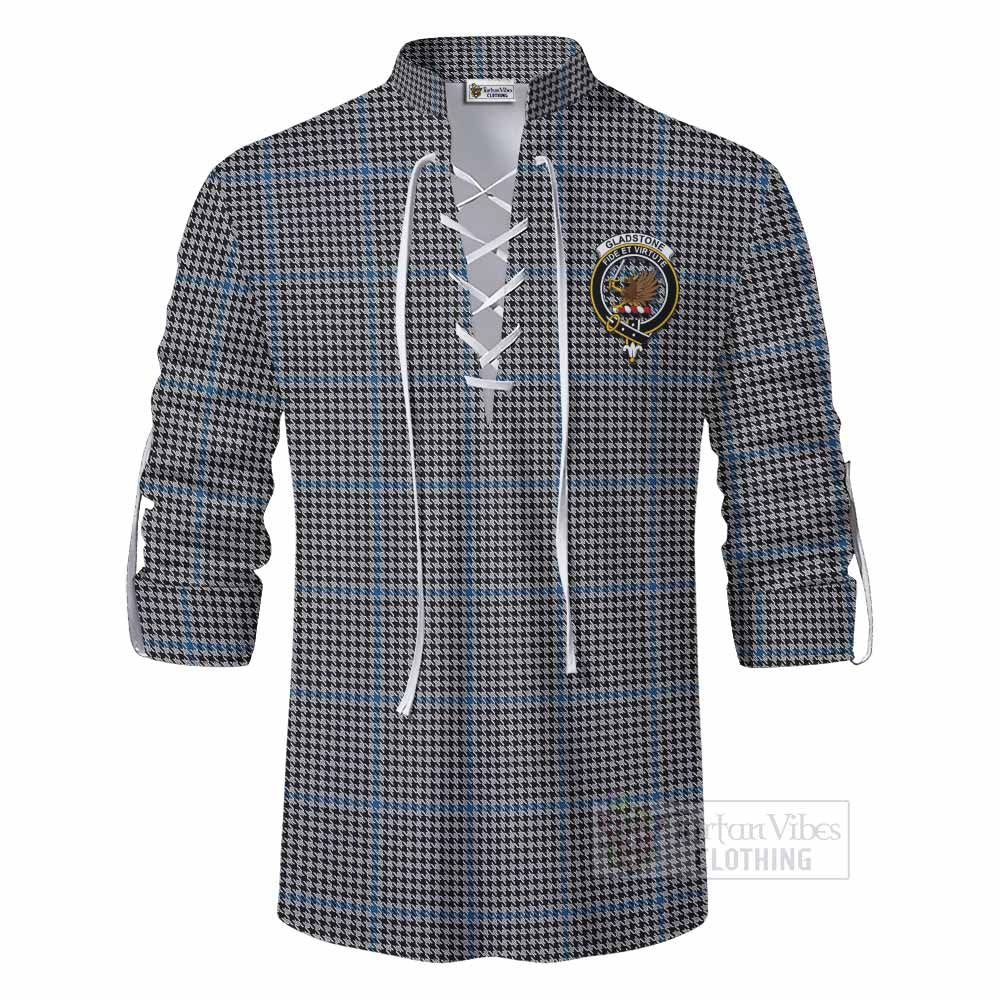 Tartan Vibes Clothing Gladstone (Gladstanes) Tartan Ghillie Kilt Shirt with Family Crest DNA In Me Style