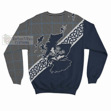 Gladstone (Gladstanes) Tartan Sweatshirt Featuring Thistle and Scotland Map