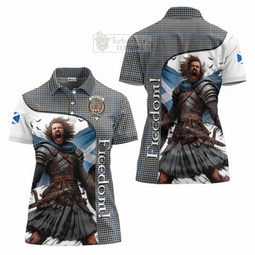 Gladstone (Gladstanes) Crest Tartan Women's Polo Shirt Inspired by the Freedom of Scottish Warrior